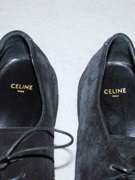 CELINE x Hedi Slimane FW19 Black Suede Creeper Lace-Up Shoes Size 9 main image 6